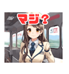 可愛い女性鉄道車掌（個別スタンプ：16）