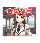 可愛い女性鉄道車掌（個別スタンプ：35）