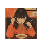 ラーメンを食べるのがちょっと苦手な娘（個別スタンプ：32）