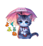 ねこと雨の日（個別スタンプ：1）