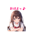 かわいい女の子あいさつスタンプ01（個別スタンプ：10）