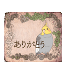 レトロな便箋とオカメインコ（ノーマル）（個別スタンプ：5）