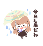 モノトーンLongちゃん・梅雨（個別スタンプ：21）