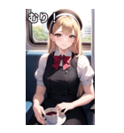 電車乗車メイド娘（個別スタンプ：10）