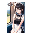 電車乗車メイド娘（個別スタンプ：38）