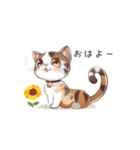 猫のスタンプ（夏ver.）（個別スタンプ：1）