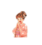 Japanese kimono girls！（個別スタンプ：1）