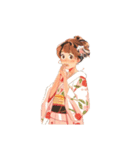 Japanese kimono girls！（個別スタンプ：3）