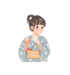 Japanese kimono girls！（個別スタンプ：13）