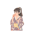 Japanese kimono girls！（個別スタンプ：15）