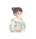 Japanese kimono girls！（個別スタンプ：16）