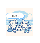 猫のゆるかわスタンプ夏バージョン（個別スタンプ：9）