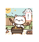 猫のゆるかわスタンプ夏バージョン（個別スタンプ：10）