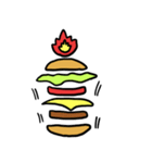 Burning Hamburger.（個別スタンプ：8）