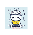 にゃんちゃって工事（雨の日編）（個別スタンプ：7）