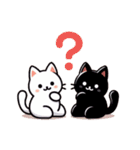 白猫と黒猫の敬語＆挨拶スタンプ（個別スタンプ：22）