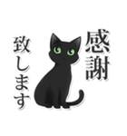 緑目黒猫★敬語スタンプ（個別スタンプ：8）