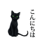 緑目黒猫★敬語スタンプ（個別スタンプ：10）