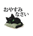 緑目黒猫★敬語スタンプ（個別スタンプ：12）