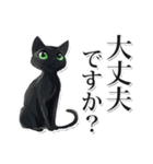 緑目黒猫★敬語スタンプ（個別スタンプ：32）