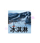 天竜人萬華区の買い物 北海道の雪スキー場（個別スタンプ：37）