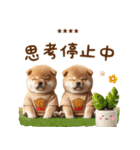 名前を入れて☆しば犬の今○○してます！（個別スタンプ：35）