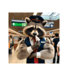 アライグマ駅員（個別スタンプ：32）