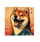 浮世絵風柴犬スタンプ（個別スタンプ：1）