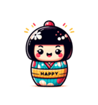コミカルなこけし（個別スタンプ：1）