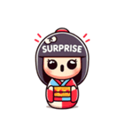 コミカルなこけし（個別スタンプ：3）