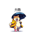 雨模様なふとっちょ柴犬 絵文字（個別スタンプ：4）