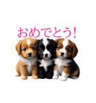 ワンワン仔犬スタンプ（個別スタンプ：3）