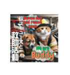 THE CAT •He is a firefighter 猫の消防士（個別スタンプ：11）