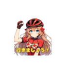 ロードバイク女子 赤ジャージVer（個別スタンプ：5）