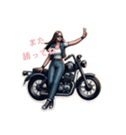 クラシックバイクと美女（個別スタンプ：3）