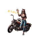 クラシックバイクと美女（個別スタンプ：4）