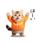 毎日使える パーカーねこ ぽっちゃり 連絡（個別スタンプ：31）