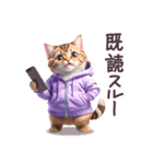 毎日使える パーカーねこ ぽっちゃり 連絡（個別スタンプ：39）