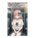 電車内夏服女子（個別スタンプ：35）