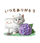 雨の日の白ねこに癒されるスタンプ（個別スタンプ：18）