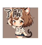 猫耳ちび少女スタンプ（個別スタンプ：3）