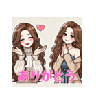 美しい女性のスタンプセット（個別スタンプ：1）