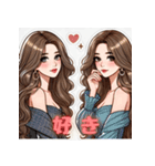 美しい女性のスタンプセット（個別スタンプ：5）