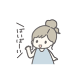 おだんごヘアの女の子♡基本スタンプ（個別スタンプ：40）