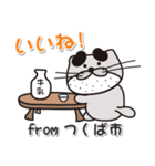 太眉カワウソ川谷さん！ 茨城県つくば市！（個別スタンプ：1）