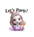 ウサギのプリンセス (良い夢を！)（個別スタンプ：8）