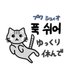 可愛い猫と韓国語（個別スタンプ：40）