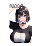 色鮮やかなTシャツ女子（個別スタンプ：6）