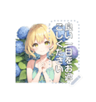 あじさいの少女(message)（個別スタンプ：6）