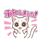 働くしろねこちゃん（個別スタンプ：1）